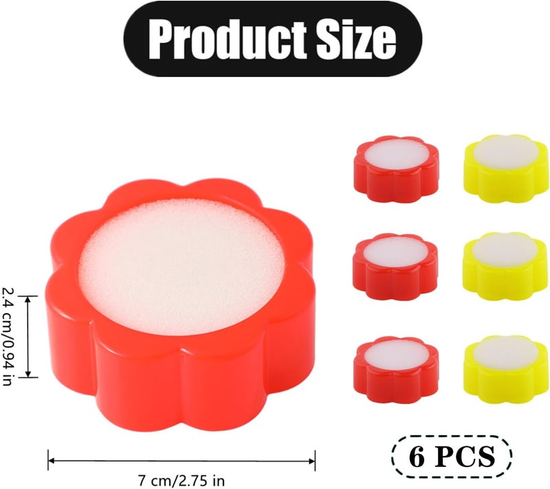 Yimluofa 6 PCS Finger Wet Sponge Professional Fingertip Moistener Finger Moistener Flower Shape Finger Wet Sponge Cup for Fingers Counting Money Papers Bills Documents - Image 2